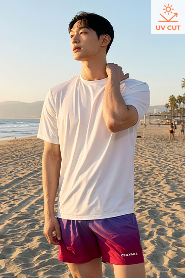 XML2WT1402 Back Logo Short-sleeve Rash Guard TOP