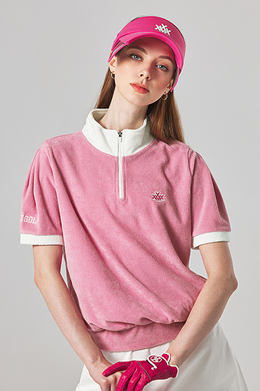 XGFHZ02H2 Half zip-up Sweatshirt Pink Top