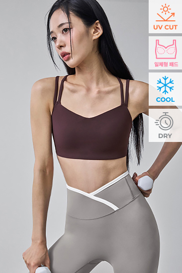 XFK3BR1516 Black Label Signature Power Rise Padded Strap Bra Top