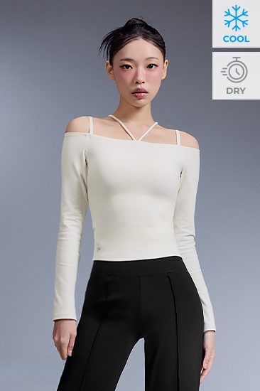 XFK3BL1524 Black Label Signature Power Rise Off Shoulder Inpad Long TOP