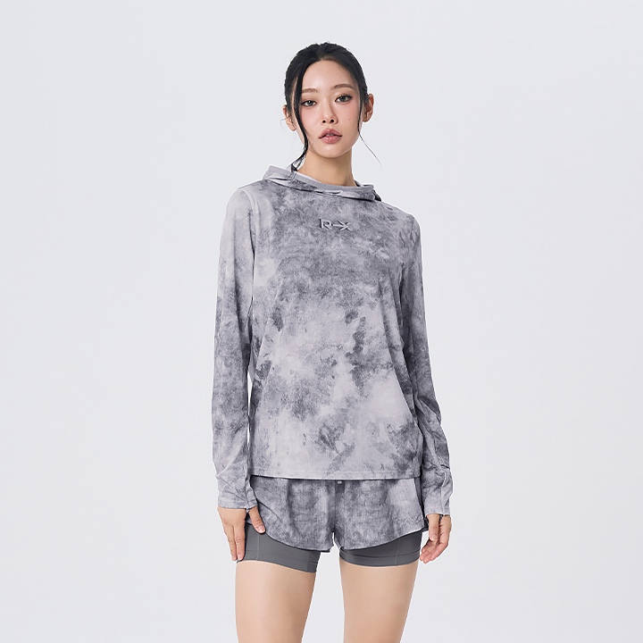 XFL3TL1006 RX Mesh Run Tie-Dye Hoodie TOP