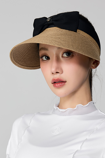 XFL5AC1705 Symbol bowknot raffia visor ETC