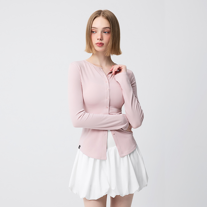 XFL3TL1121 Pure Slim Button-Up Cardigan Top