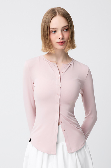 XFL3TL1121 Pure Slim Button-Up Cardigan Top