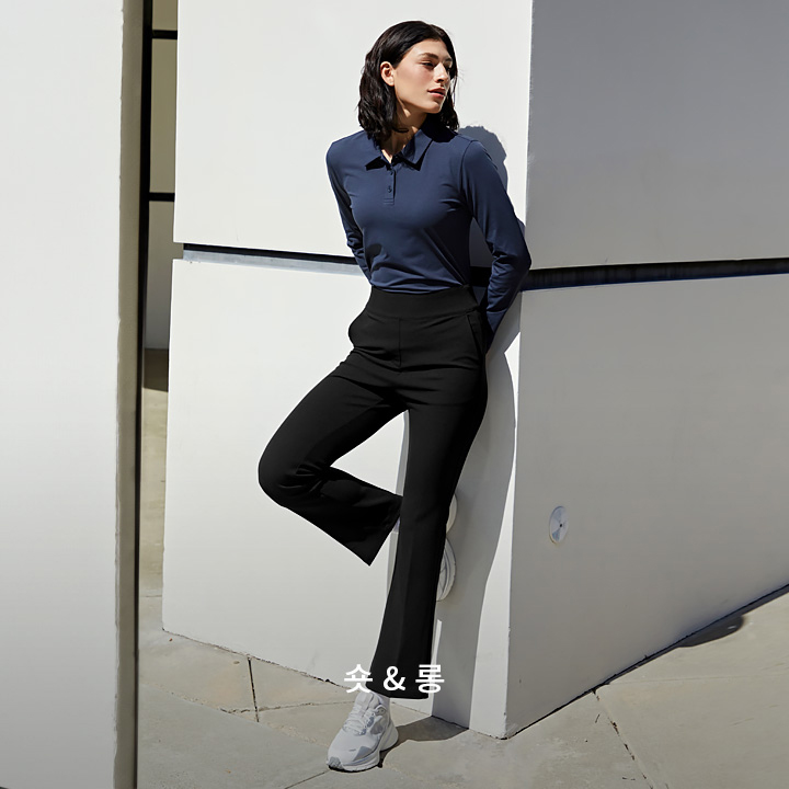 XTFPT01H3_XTFPT01J1 Stretch Banding Boots Cut Slacks BOTTOM