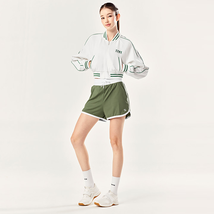 XTFSH01J2 Ribbed color combination Dolphin Shorts BOTTOM