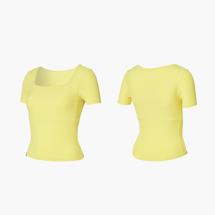 XWFCT01J1 Soft Ribbed Square Neck Top