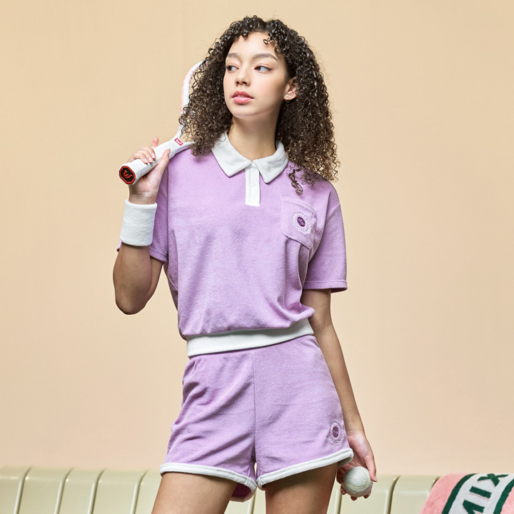 XTFSP02H2 Sporty terry color combination T-shirt Top