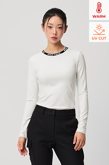 XFL3TL1205 Jacquard logo Round Long Top