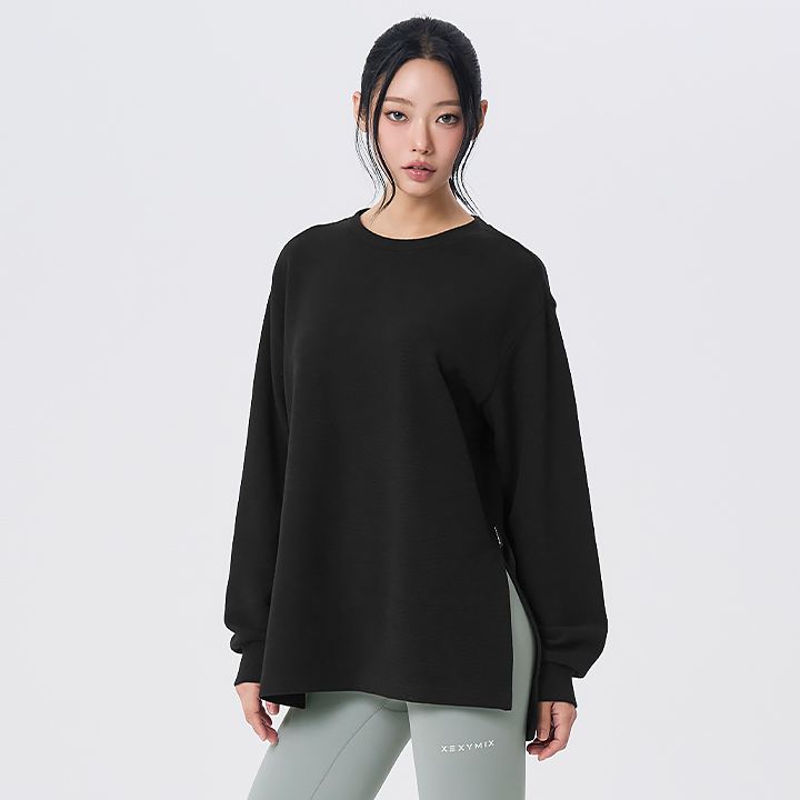 XFL3TL1115 Waffle texture overfit Long Top