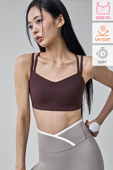 XFK3BR1516 Black Label Signature Power Rise Padded Strap Bra Top