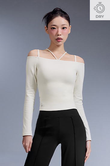 XFK3BL1524 Black Label Signature Power Rise Off Shoulder Inpad Long TOP