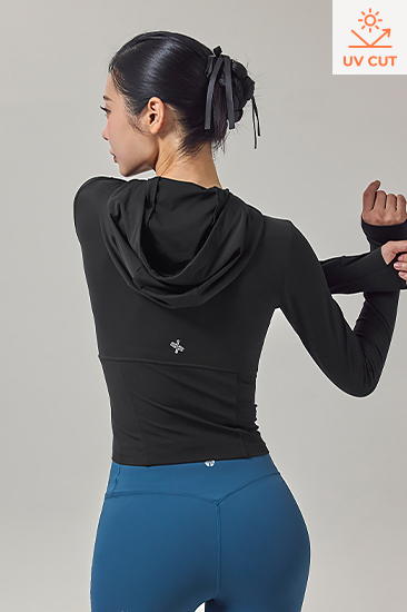 XFK3JL1002 Soft Lip Mix Hood Zip up Jacket TOP