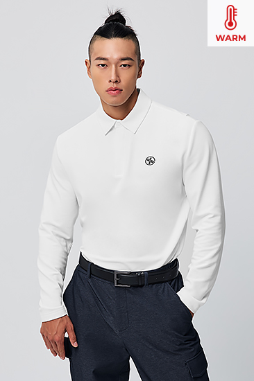 XML3QL1201 Motion Waffle Peach Polo Long Top