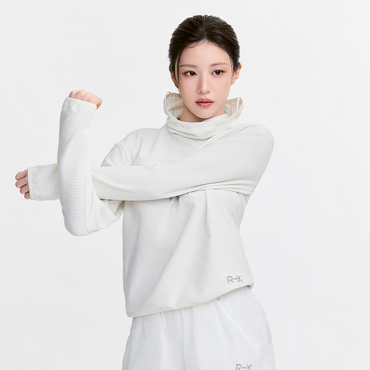 XFL4TU1001 RX Textured Fleece Turtleneck Top