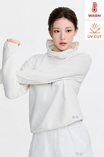 XFL4TU1001 RX Textured Fleece Turtleneck Top