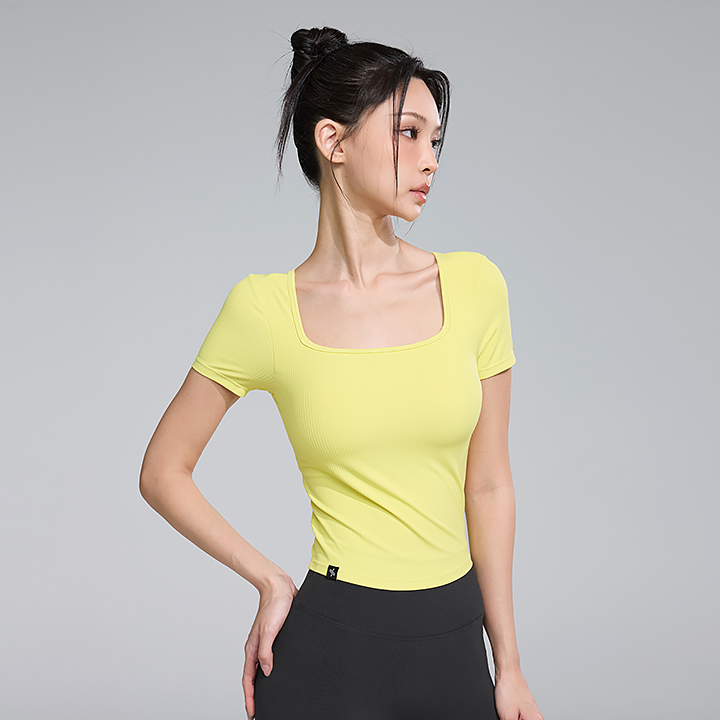 XWFCT01J1 Soft Ribbed Square Neck Top