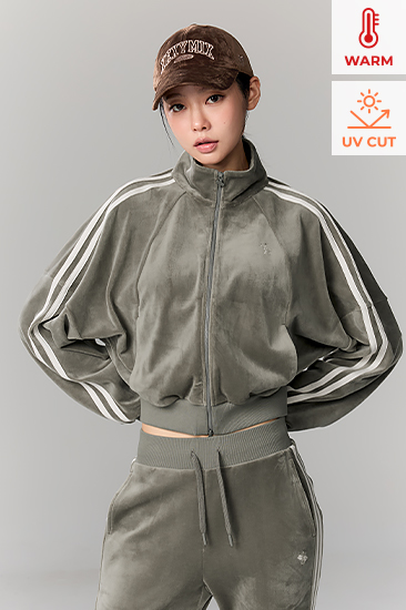 XFL4JL1117 Velour Trackline Zip-up Jacket TOP