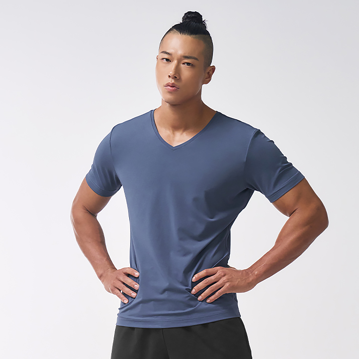 XML3TS1104 Men's Icefeather Muscle Fit V-neck Short TOP