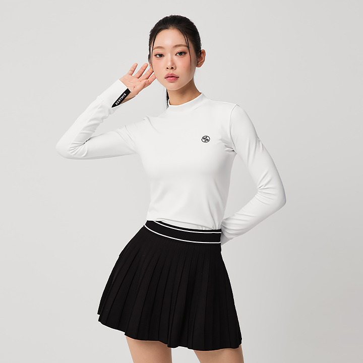 XFL3TU1203 Peach Smooth Sleeve Slit Long TOP