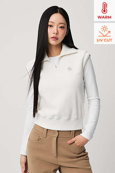 XFL3QE1201 Textured Half-Zip Fleece Vest TOP