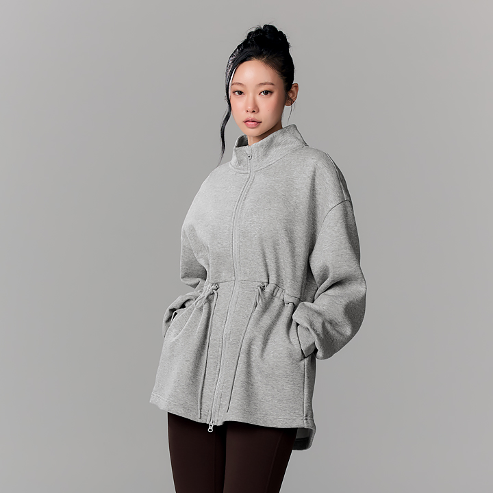 XFL3JL1111 Worm Soft Long Highneck Zip up TOP