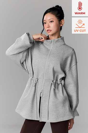 XFL3JL1111 Worm Soft Long Highneck Zip up TOP