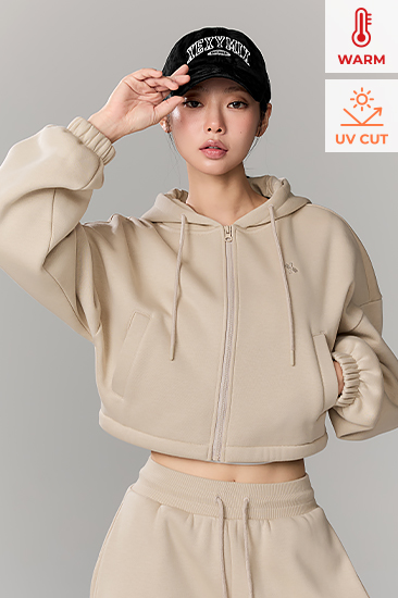 XFL3JL1112 Warm Soft overfit Hood Zip up TOP