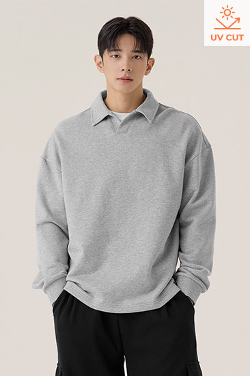 XMK4QL1101 Open Collar Men's Sweatshirt TOP