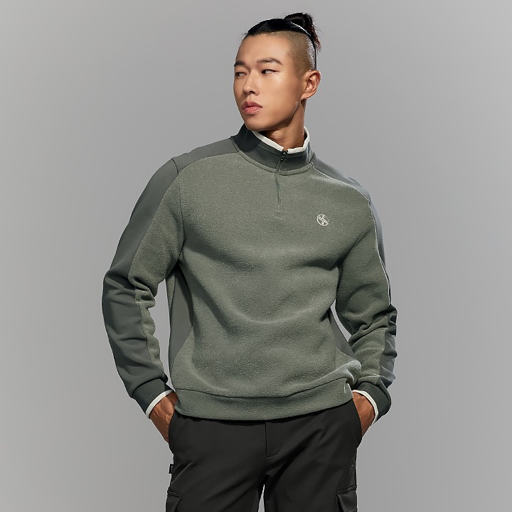 XML4TU1202 Boucle Mix Men's Highneck Half-Zip Top