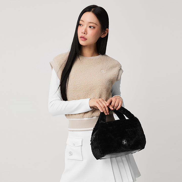XUL4AB1703 Fluffy Fur Tote Bag Etc
