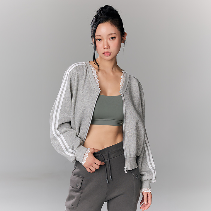 XFL3JL1135 Warm Soft Race Trackline Zip up Top