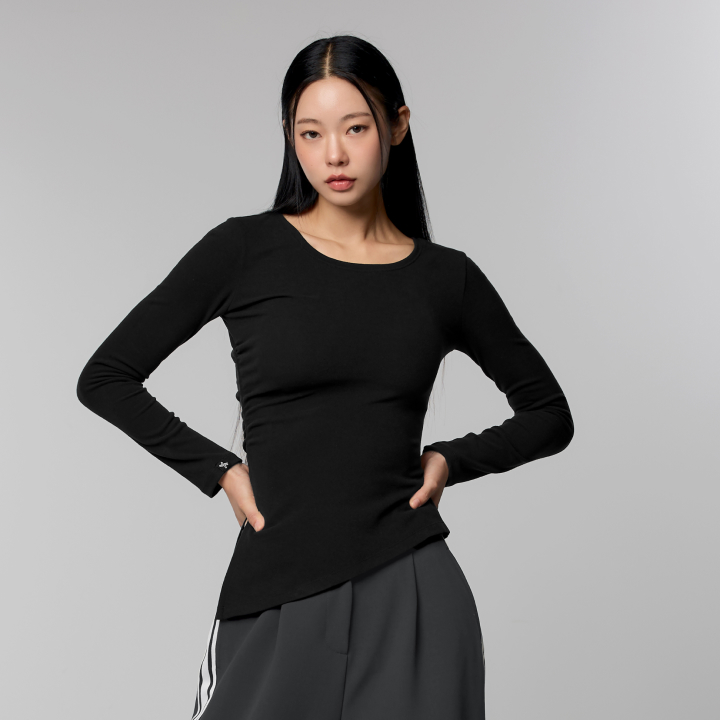 XFL3UT2007 Cozy Soft Shirring Long Top
