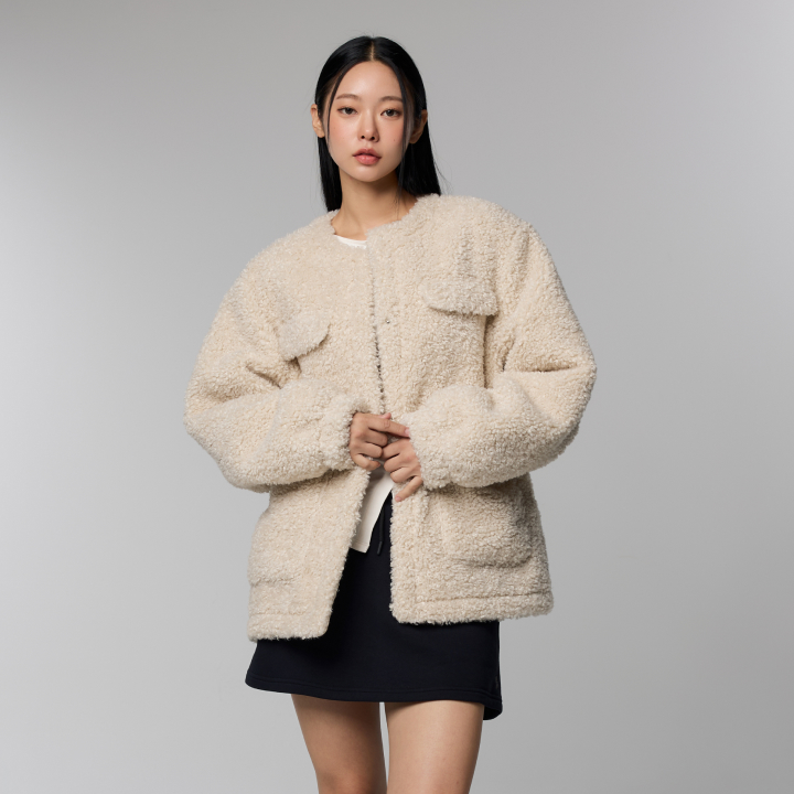 XFL4JL1115 Boucle quilting half jacket Top