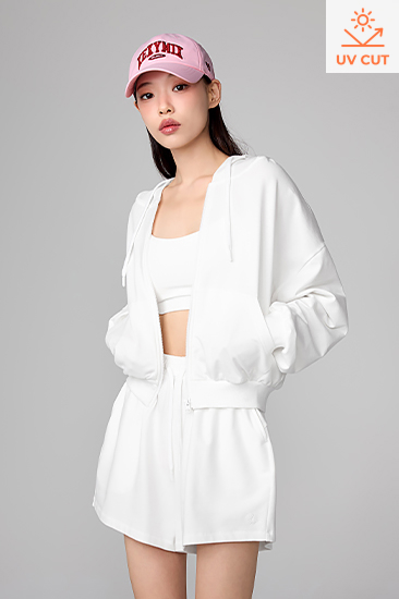 XFL1TL1103 Soft light Hood Zip up Top