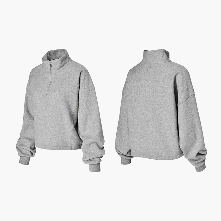 XTFHZ15J3 Peach Lip Highneck Half Zip-up Man to Man Top